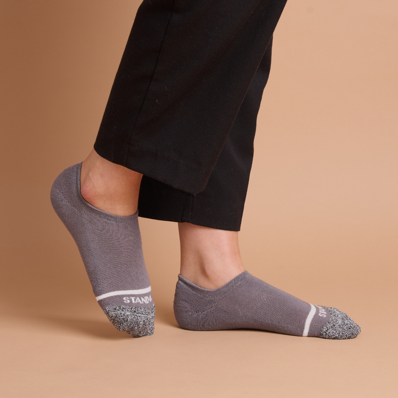 Grey No Show Sock