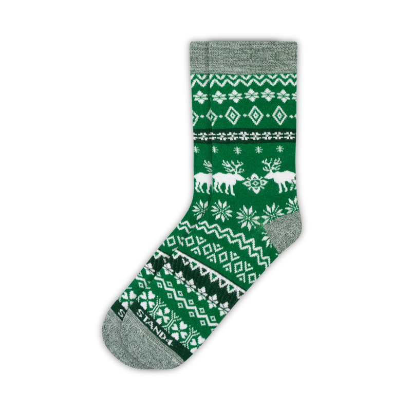 Green Christmas Fairisle Sock